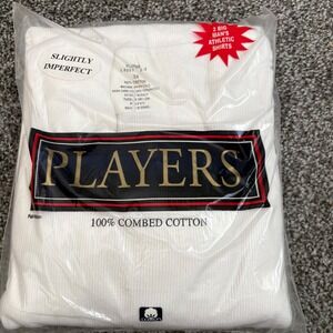 Players Mens 3X White Ribbed Athletic Tank Top A-Shirt 2 Pack  Big‎ Man Cotton
